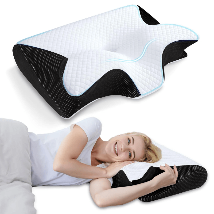 HOMCA 2-in-1 Cervical Pillow for neck pain relief ergonomic design