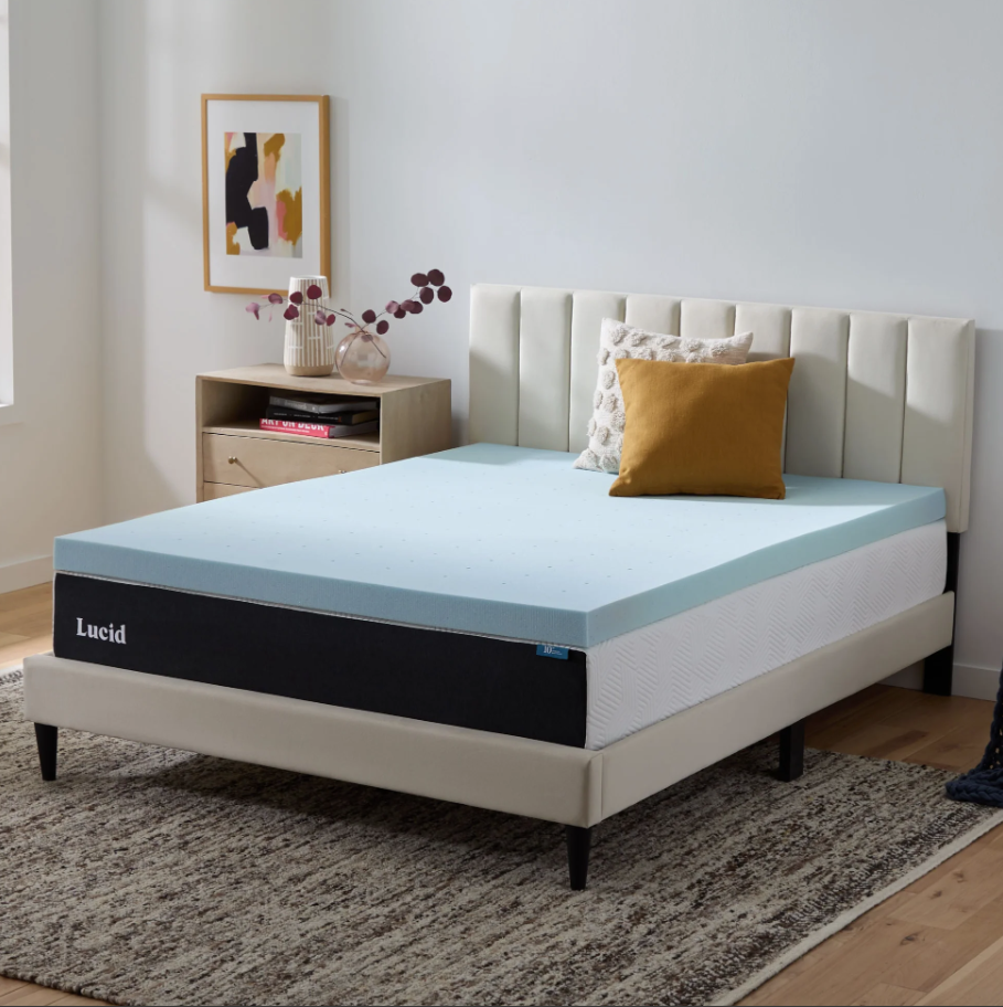 LUCID 3-Inch Gel Infused Memory Foam Topper